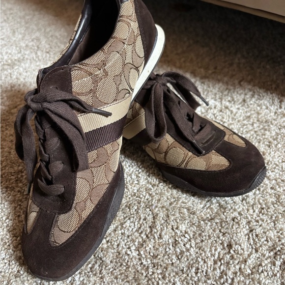 Coach Shoes - Coach Women's Sneakers in Brown and Cream